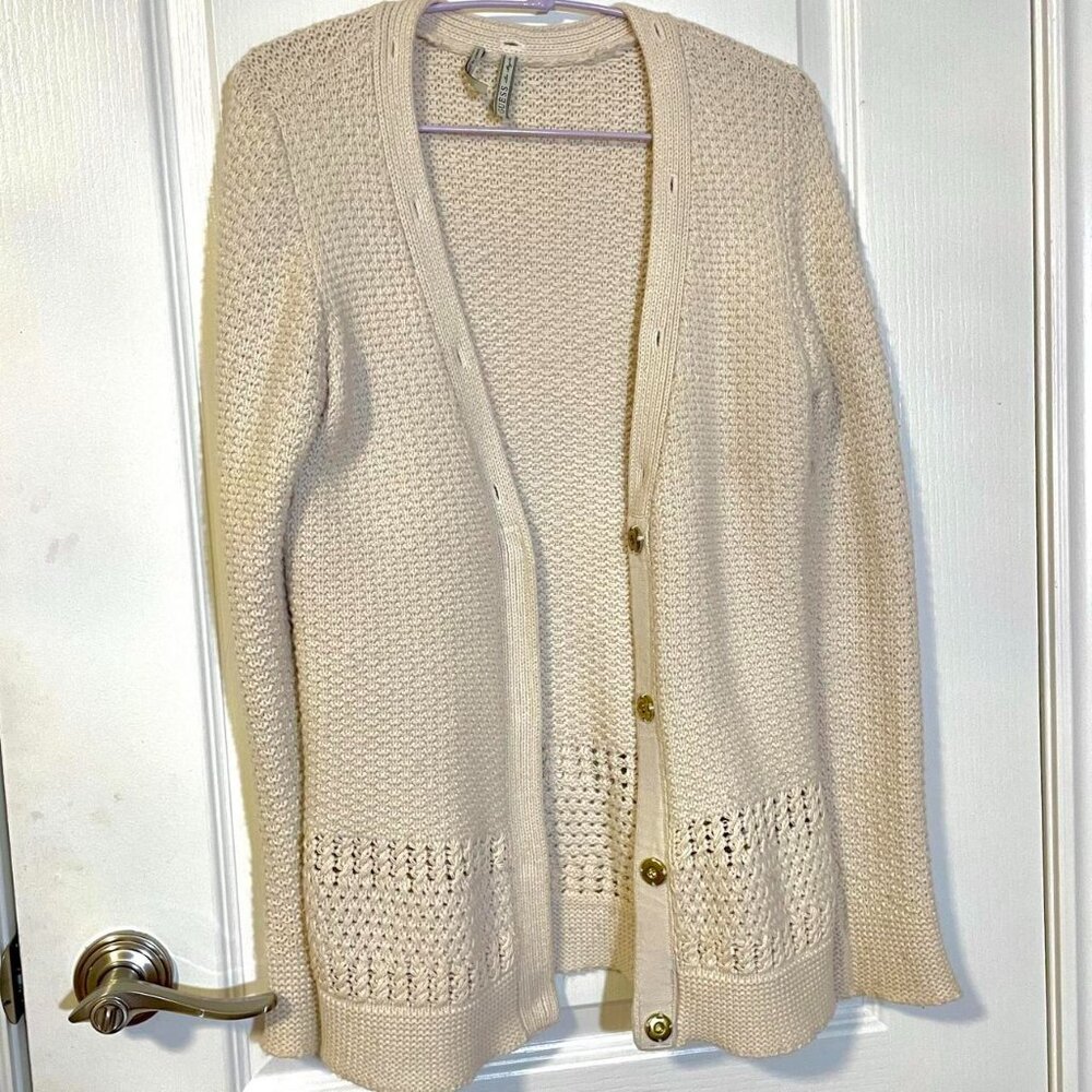 beige knit cardigan